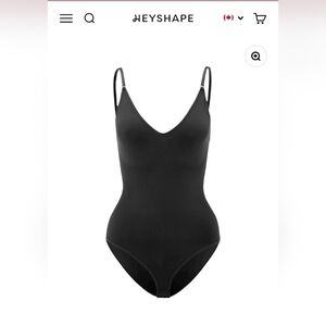 New - HEYSHAPE Women's Sleek Black Shapewear Bodysuit